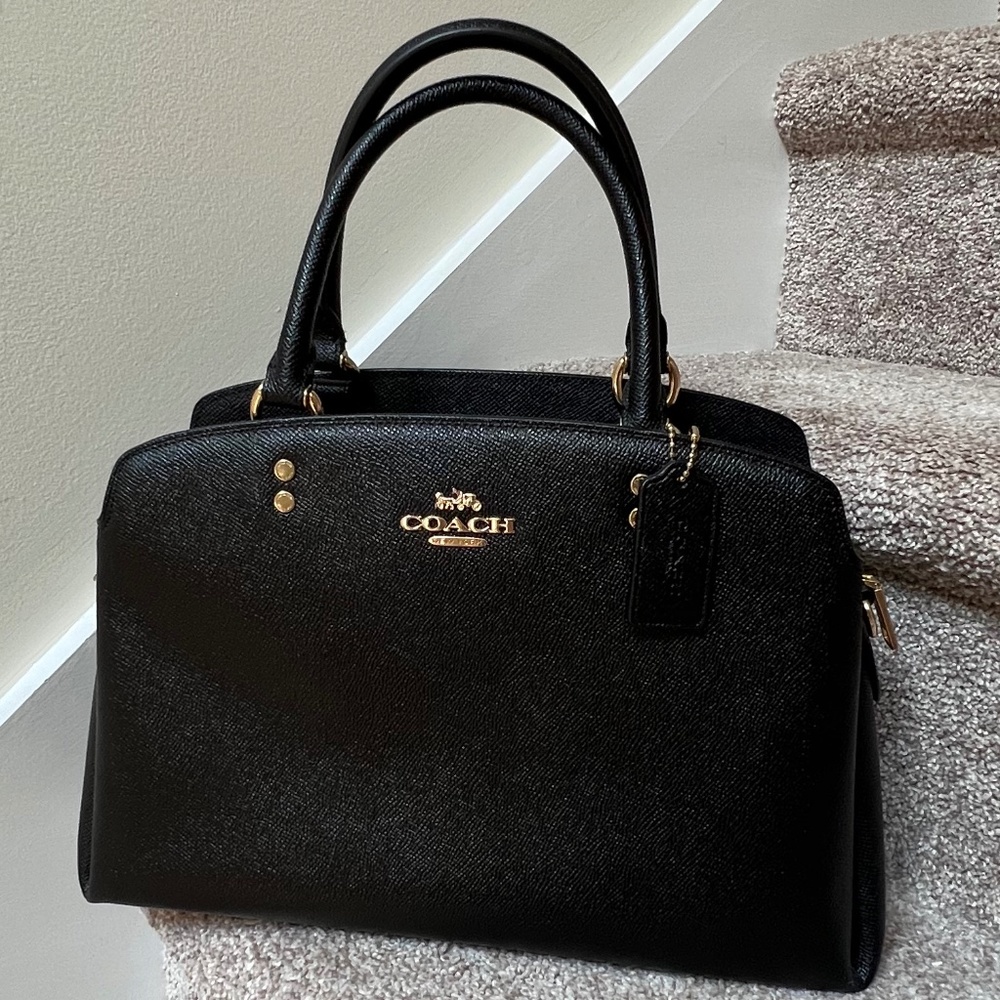 Coach Darcie Carryall black crossgrain leather
